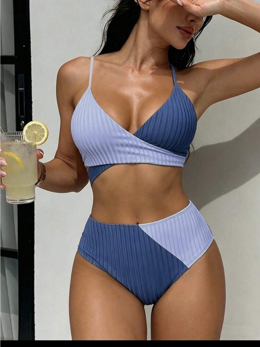 SHEIN Swim Summer Beach Colorblock Twist Bikini